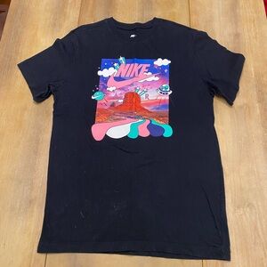 Nike Black Tee with Blue and White Accents